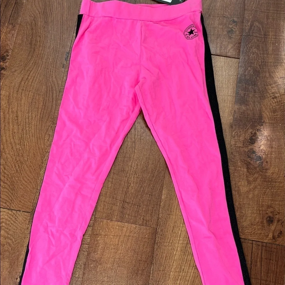 NWT converse girls youth leggings pink black sparkly extra large XL 13-14 years